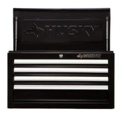 Husky 26 In. W X 12 In. D Standard Duty 4-Drawer Top Tool Chest In Gloss Black -Husky Shop gloss black husky top tool chests hkst98065bk c3 1000