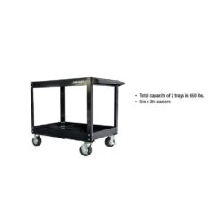 Husky 36 In. W X 24.1 In. Deep 2 Tier Cart, Gloss Black -Husky Shop gloss black husky utility carts houc36a2b11 31 1000