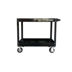 Husky 36 In. W X 24.1 In. Deep 2 Tier Cart, Gloss Black -Husky Shop gloss black husky utility carts houc36a2b11 4f 1000