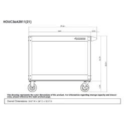 Husky 36 In. W X 24.1 In. Deep 2 Tier Cart, Gloss Black -Husky Shop gloss black husky utility carts houc36a2b11 76 1000