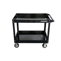Husky 36 In. W X 24.1 In. Deep 2 Tier Cart, Gloss Black -Husky Shop gloss black husky utility carts houc36a2b11 c3 1000