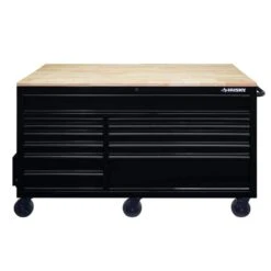 Husky 62 In. W X 36 In. D Standard Duty 12-Drawer Mobile Workbench Tool Chest With Full Length Extension Table In All Black 25 Husky 62 In. W X 36 In. D Standard Duty 12-Drawer Mobile Workbench Tool Chest With Full Length Extension Table In All Black -Husky Shop gloss black with black trim husky mobile workbenches hotc6212b11m 44 1000