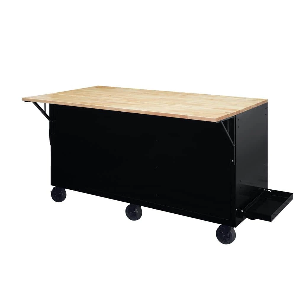 Husky 62 In. W X 36 In. D Standard Duty 12-Drawer Mobile Workbench Tool Chest With Full Length Extension Table In All Black 4 Husky 62 In. W X 36 In. D Standard Duty 12-Drawer Mobile Workbench Tool Chest With Full Length Extension Table In All Black - Image 4
