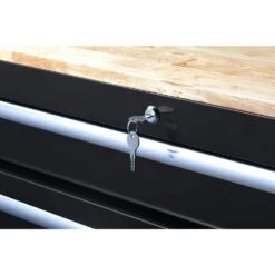 Husky 46 In. W X 24.5 In D Standard Duty 9-Drawer Mobile Workbench With Mechanics Tool Set (290-Piece) In EVA In Gloss Black 22 Husky 46 In. W X 24.5 In D Standard Duty 9-Drawer Mobile Workbench With Mechanics Tool Set (290-Piece) In EVA In Gloss Black -Husky Shop gloss black with silver trim husky mobile workbenches h290tb46blkcb 44 1000