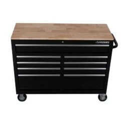 Husky 46 In. W X 18 In. D 9-Drawer Black Mobile Workbench Cabinet 20 Husky 46 In. W X 18 In. D 9-Drawer Black Mobile Workbench Cabinet -Husky Shop gloss black with silver trim husky mobile workbenches h46mwc9v18 1f 1000