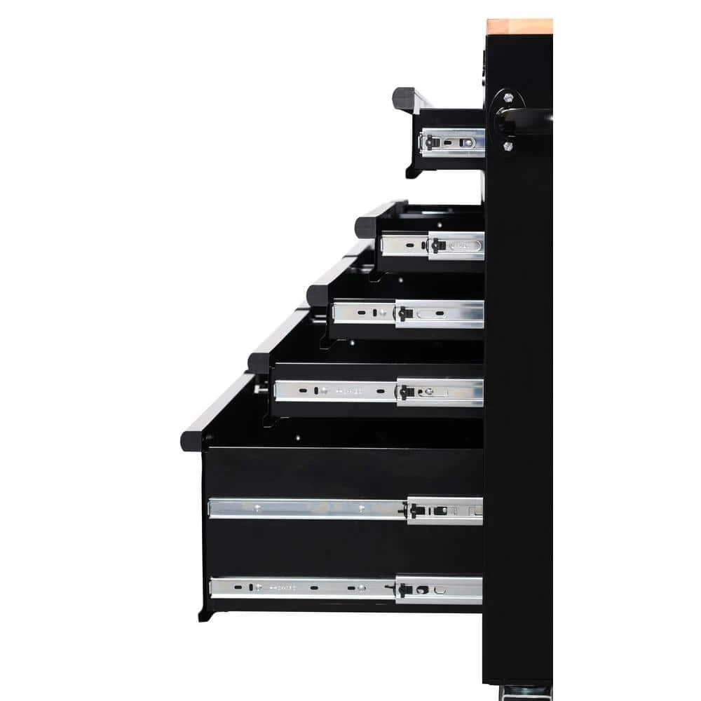 Husky 46 In. W X 18 In. D 9-Drawer Black Mobile Workbench Cabinet 9 Husky 46 In. W X 18 In. D 9-Drawer Black Mobile Workbench Cabinet - Image 9