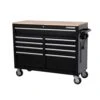 Husky 46 In. W X 18 In. D 9-Drawer Black Mobile Workbench Cabinet