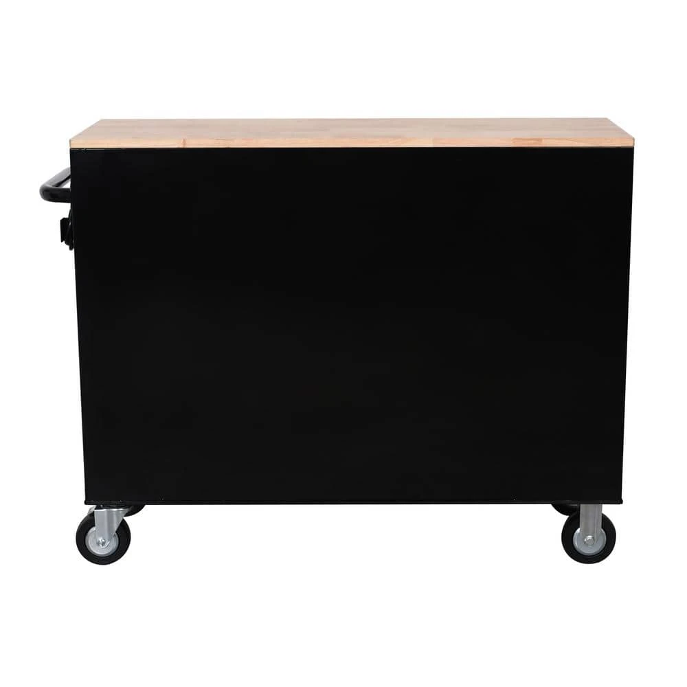 Husky 46 In. W X 18 In. D 9-Drawer Black Mobile Workbench Cabinet 4 Husky 46 In. W X 18 In. D 9-Drawer Black Mobile Workbench Cabinet - Image 4