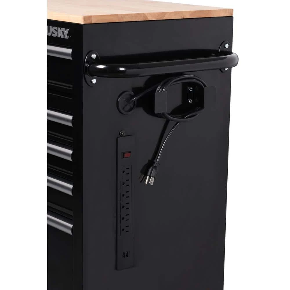 Husky 46 In. W X 18 In. D 9-Drawer Black Mobile Workbench Cabinet 10 Husky 46 In. W X 18 In. D 9-Drawer Black Mobile Workbench Cabinet - Image 10