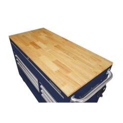 Husky 52 In. W X 25 In. D 9-Drawer Gloss Blue Mobile Workbench Tool Chest With Mechanics Tool Set In Foam (320-Piece) -Husky Shop gloss blue husky mobile workbenches h320eva52mwbblucb 77 1000