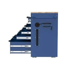 Husky Tool Storage 46 In. W X 18 In. D 9-Drawer Gloss Blue Mobile Workbench Cabinet -Husky Shop gloss blue husky mobile workbenches h46x18mwc9blu 66 1000