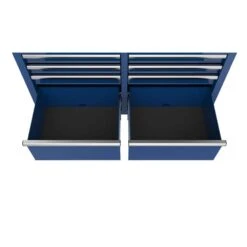 Husky Tool Storage 46 In. W X 18 In. D 9-Drawer Gloss Blue Mobile Workbench Cabinet -Husky Shop gloss blue husky mobile workbenches h46x18mwc9blu c3 1000