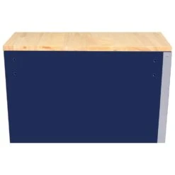 Husky 52 In. W X 25 In. D 10-Drawer Mobile Workbench Tool Chest With Solid Wood Work Top In Gloss Blue -Husky Shop gloss blue with silver trim husky mobile workbenches h52mwc10blu d4 1000