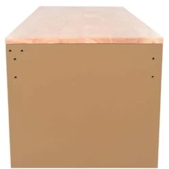 Husky Standard Duty 46 In. W X 18 In. D 9-Drawer Gloss Tan Mobile Workbench Cabinet With Solid Wood Top -Husky Shop gloss desert tan husky mobile workbenches h46x18mwc9tan 44 1000