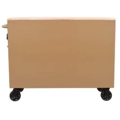 Husky Standard Duty 46 In. W X 18 In. D 9-Drawer Gloss Tan Mobile Workbench Cabinet With Solid Wood Top -Husky Shop gloss desert tan husky mobile workbenches h46x18mwc9tan 66 1000