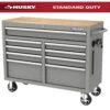 Husky Tool Storage 46 In. W Gloss Gray Mobile Workbench Cabinet