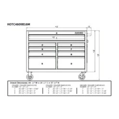 Husky 46 In. W X 25 In. D 9-Drawer Gloss Gray Mobile Workbench -Husky Shop gloss gray husky mobile workbenches hotc4609b46m d4 1000