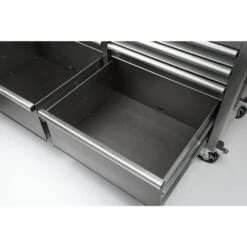 Husky 61 In. W X 24 In. D Standard Duty 10-Drawer Mobile Workbench Tool Chest With Sliding Bin Storage Drawer In Silver 27 Husky 61 In. W X 24 In. D Standard Duty 10-Drawer Mobile Workbench Tool Chest With Sliding Bin Storage Drawer In Silver -Husky Shop gloss gray with silver trim husky mobile workbenches h61mwc10sr 76 1000