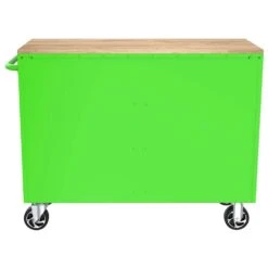 Husky 46 In. W X 18 In. D 9-Drawer Gloss Green Mobile Workbench Cabinet With Solid Wood Top -Husky Shop gloss green husky mobile workbenches h46x18mwc9grn 66 1000