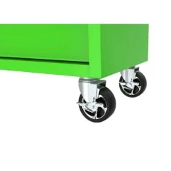 Husky 46 In. W X 18 In. D 9-Drawer Gloss Green Mobile Workbench Cabinet With Solid Wood Top -Husky Shop gloss green husky mobile workbenches h46x18mwc9grn fa 1000