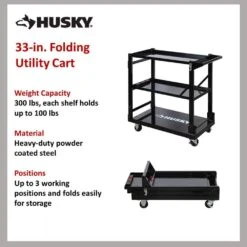 Husky 33 In. W Folding Utility Cart -Husky Shop gloss husky tool carts 00069 66 1000
