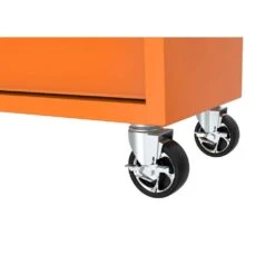 Husky 46 In. W X 18 In. D 9-Drawer Gloss Orange Mobile Workbench Cabinet With Solid Wood Top -Husky Shop gloss orange husky mobile workbenches h46x18mwc9org fa 1000
