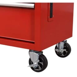 Husky 52 In. W 10-Drawer Gloss Red Mobile Workbench Cabinet With Solid Wood Top And Pegboard -Husky Shop gloss red husky mobile workbenches h52mwc10modredp 44 1000