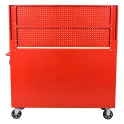 Husky 52 In. W 10-Drawer Gloss Red Mobile Workbench Cabinet With Solid Wood Top And Pegboard -Husky Shop gloss red husky mobile workbenches h52mwc10modredp 66 1000