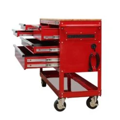 Husky 46 In. W X 18 In. D Standard Duty 5-Drawer Rolling Utility Tool Cart In Gloss Red -Husky Shop gloss red husky tool carts houc4605b21m 4f 1000