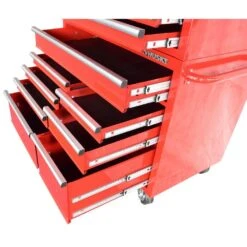 Husky 42 In. 12-Drawer 24.5 In. Deep Tool Chest/Rolling Cab Set Gross Red -Husky Shop gloss red husky tool chest combos hotc4212b21s 66 1000