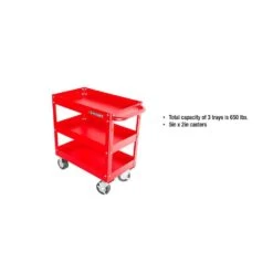 Husky 28 In. 3 Tier Cart, Gloss Red 15 Husky 28 In. 3 Tier Cart, Gloss Red -Husky Shop gloss red husky utility carts houc28a3b21 31 1000