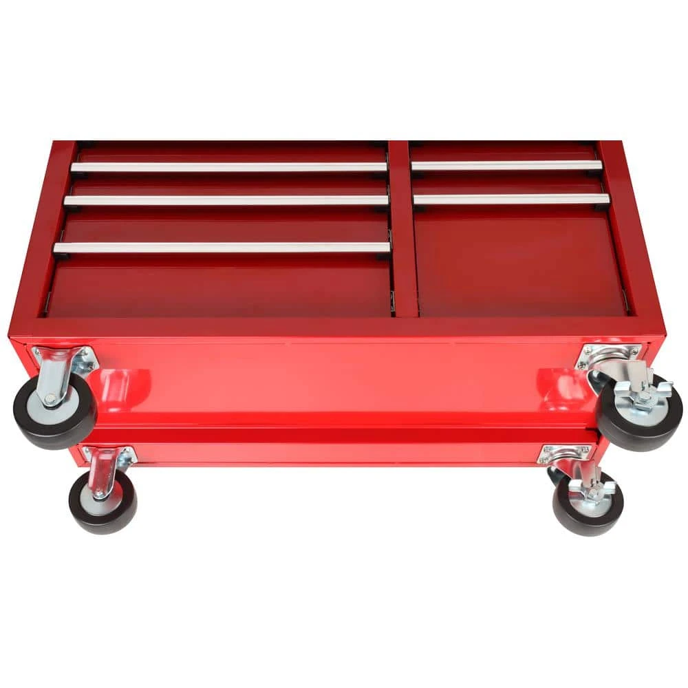 Husky 42 In. W X 18.1 In. D Standard Duty 10-Drawer Mobile Workbench Tool Chest With Solid Wood Top In Gloss Red 5 Husky 42 In. W X 18.1 In. D Standard Duty 10-Drawer Mobile Workbench Tool Chest With Solid Wood Top In Gloss Red - Image 5