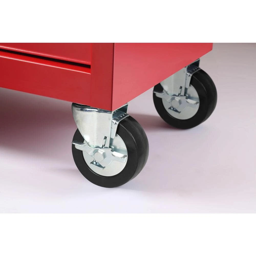 Husky 42 In. W X 18.1 In. D Standard Duty 10-Drawer Mobile Workbench Tool Chest With Solid Wood Top In Gloss Red 12 Husky 42 In. W X 18.1 In. D Standard Duty 10-Drawer Mobile Workbench Tool Chest With Solid Wood Top In Gloss Red - Image 12