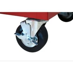 Husky 52 In. W X 24.5 In. D 9-Drawer Standard Duty Mobile Workbench Tool Chest With Solid Work Top And Pegboard In Gloss Red -Husky Shop gloss red with silver trim husky mobile workbenches hotc5209b23m 1d 1000