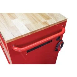 Husky 52 In. W X 24.5 In. D 9-Drawer Standard Duty Mobile Workbench Tool Chest With Solid Work Top And Pegboard In Gloss Red -Husky Shop gloss red with silver trim husky mobile workbenches hotc5209b23m 4f 1000