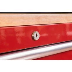 Husky 52 In. W X 24.5 In. D 9-Drawer Standard Duty Mobile Workbench Tool Chest With Solid Work Top And Pegboard In Gloss Red -Husky Shop gloss red with silver trim husky mobile workbenches hotc5209b23m fa 1000
