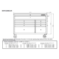 Husky 52 In. W X 25 In. D Standard Duty 9-Drawer Mobile Workbench Tool Chest With Solid Wood Top In Gloss White -Husky Shop gloss white with silver trim husky mobile workbenches hotc5209bj1m 31 1000