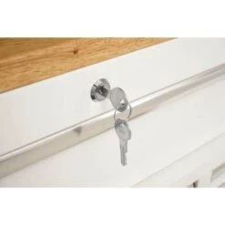 Husky 52 In. W X 25 In. D Standard Duty 9-Drawer Mobile Workbench Tool Chest With Solid Wood Top In Gloss White -Husky Shop gloss white with silver trim husky mobile workbenches hotc5209bj1m 44 1000