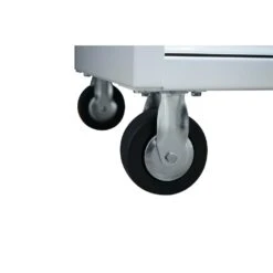 Husky 52 In. W X 24.5 In. D 9-Drawer Standard Duty Mobile Workbench Tool Chest With Solid Work Top And Pegboard In Gloss White -Husky Shop gloss white with silver trim husky mobile workbenches hotc5209bj2m 1f 1000