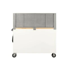 Husky 52 In. W X 24.5 In. D 9-Drawer Standard Duty Mobile Workbench Tool Chest With Solid Work Top And Pegboard In Gloss White -Husky Shop gloss white with silver trim husky mobile workbenches hotc5209bj2m c3 1000