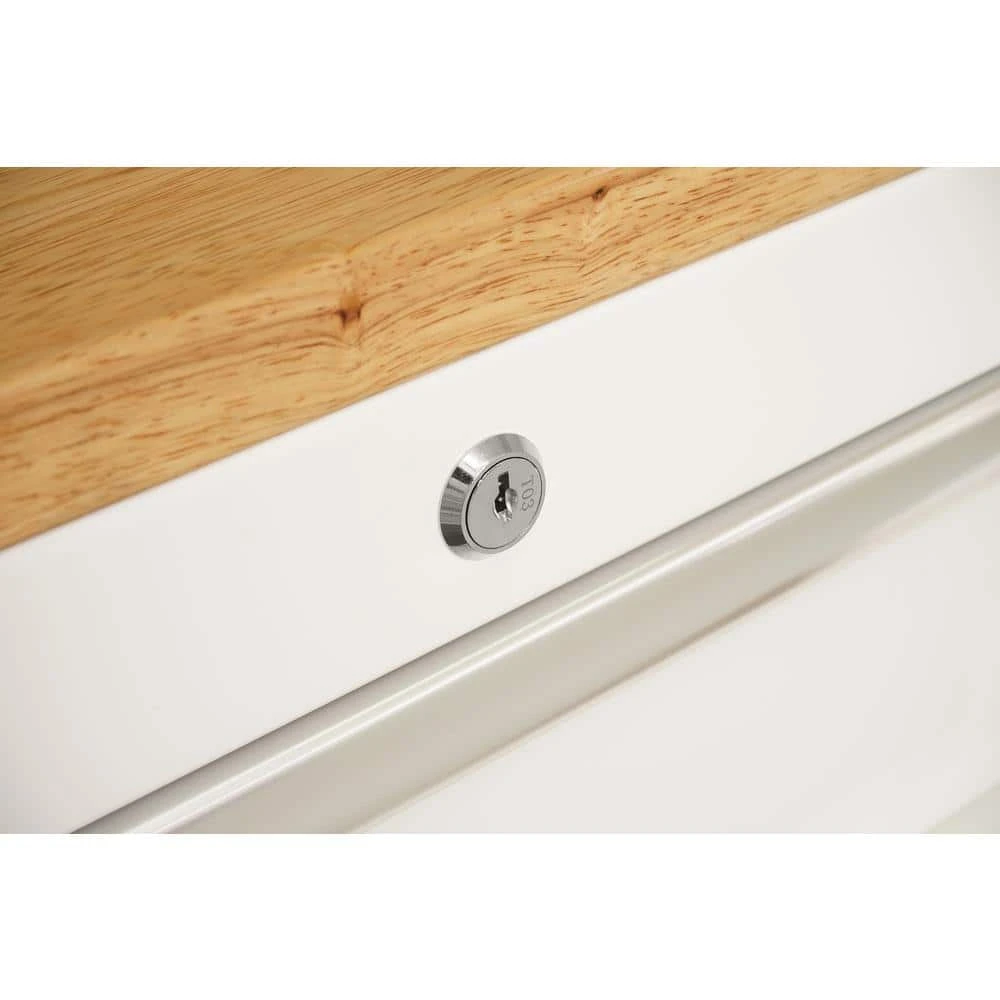 Husky Tool Storage 72 In. W Standard Duty Gloss White Mobile Workbench Tool Chest 8 Husky Tool Storage 72 In. W Standard Duty Gloss White Mobile Workbench Tool Chest - Image 8