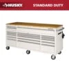 Husky Tool Storage 72 In. W Standard Duty Gloss White Mobile Workbench Tool Chest