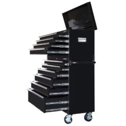 Husky 40 In. 10-Drawer Tool Chest And Rolling Tool Cabinet Set, Black -Husky Shop glossy black husky tool chest combos hotc4010b5ers 77 1000