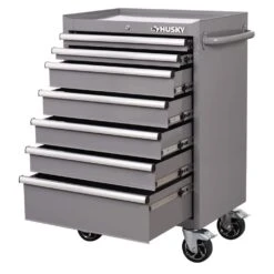 Husky Standard-Duty 27 In. 7-Drawer Gray Rolling Tool Cabinet -Husky Shop gray husky tool cabinets h27tr5gry 4f 1000