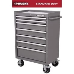 Husky Standard-Duty 27 In. 7-Drawer Gray Rolling Tool Cabinet