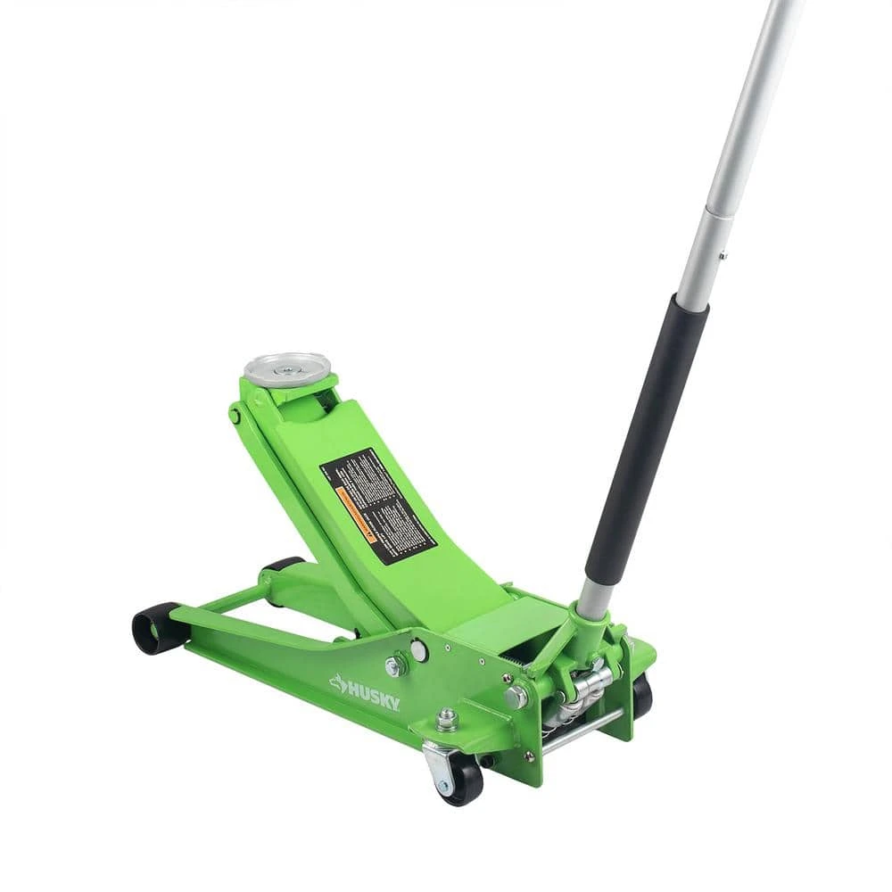Husky 3-Ton Green Low Profile Floor Jack With Quick Lift 1 Husky 3-Ton Green Low Profile Floor Jack With Quick Lift