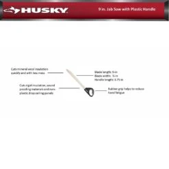 Husky 9 In. Jab Saw With Plastic Handle -Husky Shop hand saws 90642 44 1000