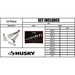 Husky 72-Tooth Reversible SAE Ratcheting Wrench Set (12-Piece) 21 Husky 72-Tooth Reversible SAE Ratcheting Wrench Set (12-Piece) -Husky Shop husky adjustable wrenches hrrw12pcsae d4 1000