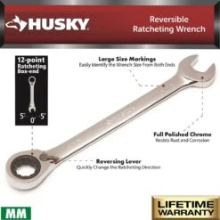 Husky 72-Tooth Large Reversible Metric Ratcheting Wrench Set (5-Piece) 13 Husky 72-Tooth Large Reversible Metric Ratcheting Wrench Set (5-Piece) -Husky Shop husky adjustable wrenches hrrw5pcmmlg 40 1000