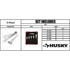 Husky 72-Tooth Large Reversible Metric Ratcheting Wrench Set (5-Piece) 21 Husky 72-Tooth Large Reversible Metric Ratcheting Wrench Set (5-Piece) -Husky Shop husky adjustable wrenches hrrw5pcmmlg d4 1000